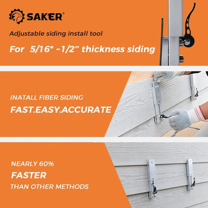 Saker Adjustable Siding Install Tool Aluminum Alloy 5/16" -1/2" Siding For Wall Panels Tools Rooms Home Decoration