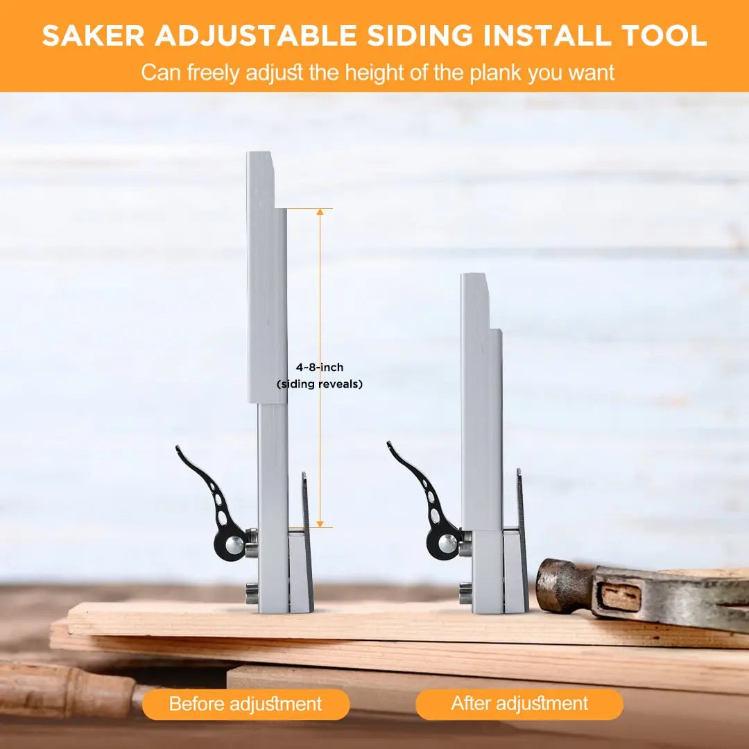 Saker Adjustable Siding Install Tool Aluminum Alloy 5/16" -1/2" Siding For Wall Panels Tools Rooms Home Decoration